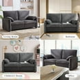 thumbnail image 4 of JONPONY 70" Loveseat, Cloud Couch with Wide Arms for Small Spaces , Down Backrest Sofas for Apartment,Grey, 4 of 9