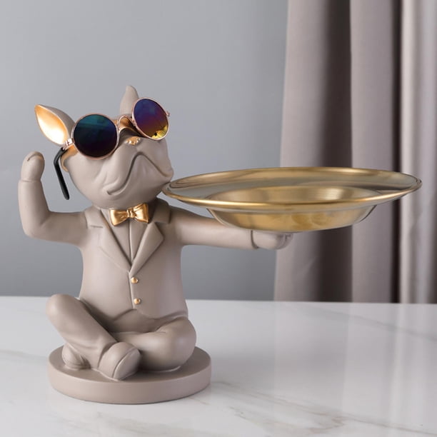 Estatua de la bandeja de almacenamiento Estatua Esculturas, Estatuilla de resina nórdica, Tenedor de licencia para Pendientes de Beige BLESIY Escultura de la bandeja de almacenamiento