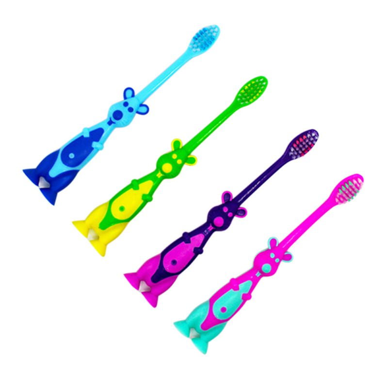 Kids Toothbrush 4 Pack Soft Contoured Bristles Child Sized Brush