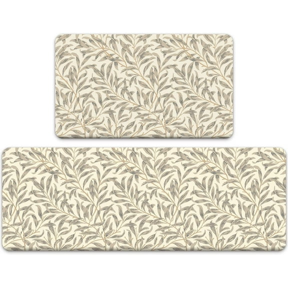 Anti Fatigue Kitchen Mat Set of 2 Pieces,Farmhouse Kitchen Rugs and Mats,Waterproof Non Slip Memory Foam Cushioned Comfort Kitchen Floor Mat,Padded Kitchen Mats for Standing (17x30 17x47)