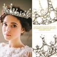 thumbnail image 4 of Miangastore Golden Alloy Crystal Wedding Tiara with Rhinestones for Women Chic and Durable Design Fits Various Occasions 6 Inches, 4 of 9