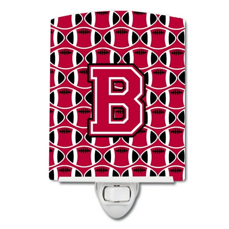 

Caroline s Treasures CJ1079-BCNL Letter B Football Crimson and White Ceramic Night Light 6x4x3 multicolor