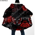 thumbnail image 3 of Capa de sueño con estampado 3D de mariposa Rosa oscura para hombres, abrigo grueso y cálido con capucha, abrigo de lana a prueba de viento, bata, manta, 4, 3 of 3