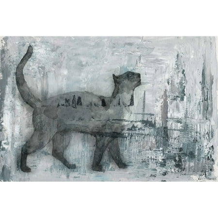 Cat Prance Painting Print on Wrapped Canvas