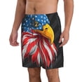 thumbnail image 2 of Kdxio Eagle Head With American Flag Pattern Mens Casual Shorts - Drawstring Summer Beach Sports Shorts for Men, 2 of 5