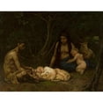 thumbnail image 3 of Hans Thoma 14x12 Black Modern Framed Museum Art Print Titled - Satyr's Family (Bringing Up of Zeus) (1886), 3 of 5