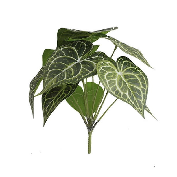 Artificial Green Plant Easy Care Realistic Not Wither Heart Shape Simulation Green Leaf Home Supplies