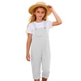 thumbnail image 4 of Frostluinai Girls Chino Overalls Summer Outfits Adjustable Strap Long Pants Casual Cargo Rompers Jumpsuits with Pockets 2-16 Years, 4 of 9