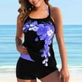 thumbnail image 2 of nerohusy Tankini Swimsuits for Women Floral Print Two Piece Swimsuit Spaghetti Strap Bathing Suit Summer Swimsuit 2025 Purple,S, 2 of 4