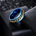 thumbnail image 3 of Udolfly Mens Fidget Rings Anxiety Rings for Men Womens Chain Spinner Rings for Adults Titanium Steel Ring Blue Gold Size 5, 3 of 7