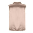 thumbnail image 5 of WCMZJ Women's Satin Silky Tops Wrap V Neck Drape Ruched Front Sleeveless Tank Top Elegant Dressy Fashion Blouse Top Beige L, 5 of 6