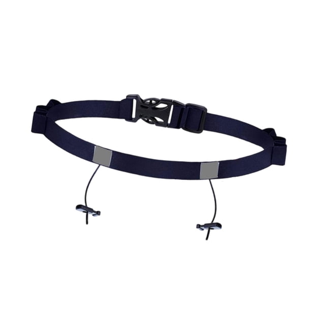 Cinturón para dorsal de triatlón con presilla para sujetar el dorsal y cierre rápido. Azul oscuro