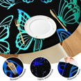 thumbnail image 4 of Blue Green Butterfly Pattern Round Fitted Tablecloth with Elastic Edge,Dining Table Cover Waterproof,Outdoor Round Tablecloth for Camping,Dining,Indoor and Outdoor, 4 of 7