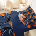 thumbnail image 4 of Castle Fairy Eat Sleep Basketball Twin Bedding 7-Piece, Sport Ball Gamer Bedding Comforter Set, Navy Orange,Navy Blue Reversible, 4 of 7