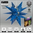 thumbnail image 3 of Aurora Superstar 17" Blue Hanging Moravian Star Light LED Lantern Decor, Weatherproof Fold-Flat Plastic Lighted Star, 3 of 5
