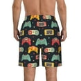 thumbnail image 3 of Kll Retro Video Game Men'S Casual Summer Beach Shorts Hawaiian Shorts With Pockets-X-Large, 3 of 9