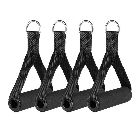Slim Band Handle Heavy Duty Cable Machine Attachment, Strong Nylon Webbing and Seamless Steel D-Ring for Fitness Exercise Gym Pilates Yoga Crossover Triceps
