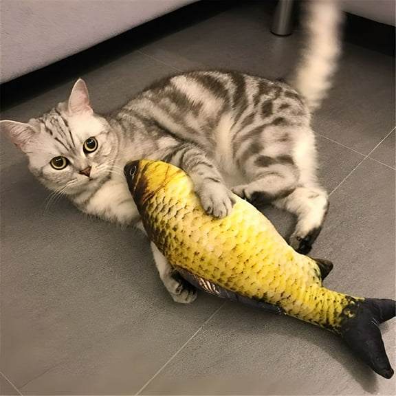 BESTSKY Catnip Fish Toys for Cats - Simulation Fish Shape Realistic Silicone Pets Chew Supplies for Cat Animal Stuffed Toys, Green