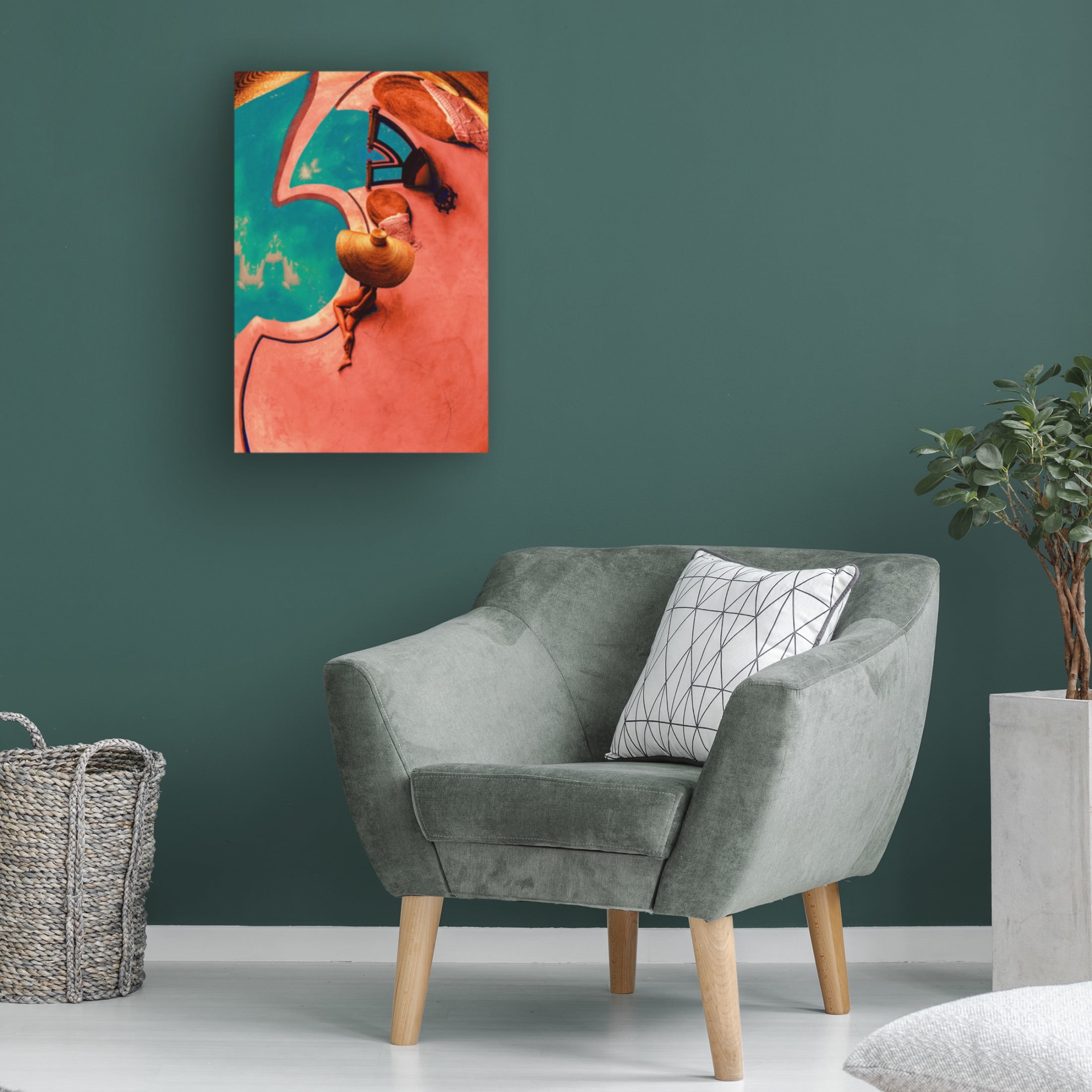 Trademark Fine Art DEKIMBE MURRAY Pool Bench Canvas Wall Art