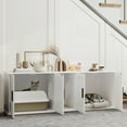 thumbnail image 2 of PawHut Cat Litter Box Enclosure, Litter Box Furniture with Scratching Mat, 2 of 10