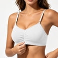thumbnail image 2 of Wireless Bras for Women, Ruched V Neck Adjustable Thin Strap, Comfortable and Breathable Sleep Bra, 2 of 6