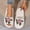 White, variant on Women Fluffy Faux Fur Embroidery Rose Open Toe Slide Slippers White 6.5-7
