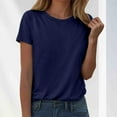 thumbnail image 2 of Womens Summer Short Sleeve Round Neck Basic Tees - Casual Fashion Loose Fit Cotton Blend T-Shirts for Women, 2 of 5