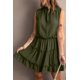 thumbnail image 2 of ABPHQTO Mini vestido verde sin mangas con cuello en V y volantes para mujer, 2 of 5