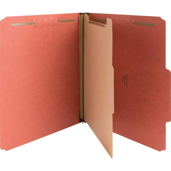 Nature Saver 2/5 Tab Cut Letter Recycled Classification Folder - 8 1/2" x 11" - 4 Fastener(s) - 2" Fastener Capacity for Folder, 1" Fastener Capacity for Divider - 1 Divider(s) - P | Bundle of 5 Boxes