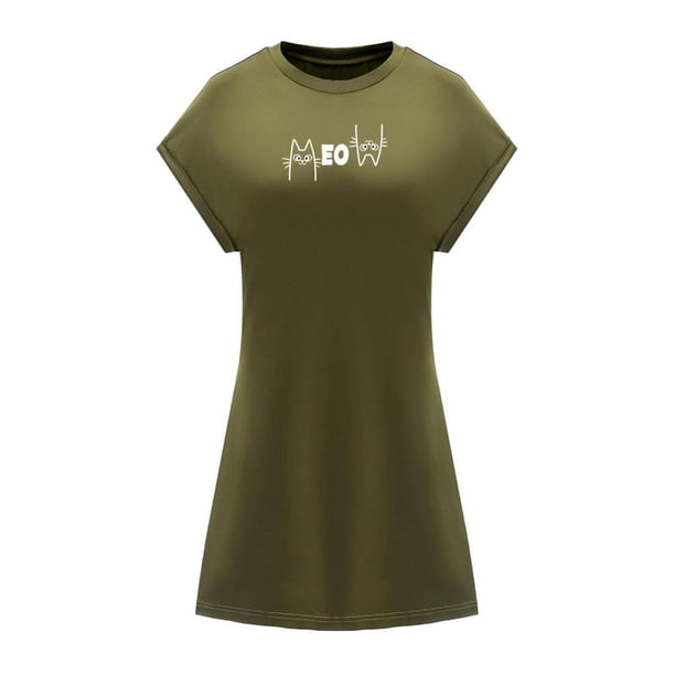 Vestido de verano para mujer, cómodo, a la moda, para adolescentes, vestido de línea para fiestas y vacaciones L