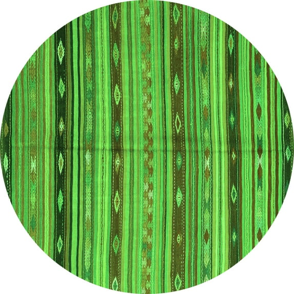 Ahgly Company Indoor Round Southwestern Green Country Area Rugs, 3' Round