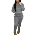 thumbnail image 2 of Women Two Piece Outfits Fall Winter Oversize Workout Sport Gym Vacation Travel Comfortable Gym Casual Sweatsuits Tracksuit Solid Lounge Hoodie Sweatshirts and Jogger Pants Sets, 2 of 4