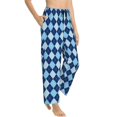 thumbnail image 2 of Balery Blue Squares print Women's Pajama Pants,Ultra Lightweight Pjs,Lounge Pant-Small, 2 of 9
