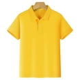 thumbnail image 2 of QWIED Boys Girls Polo Shirts Short Sleeve Button Closure School Uniform Soft Breathable Moisture Wicking Performance Material Yellow 4-5 Years, 2 of 7