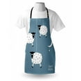 thumbnail image 3 of Sweet Dreams Apron Hanging Sheep Star and Crescent Moon Sleeping Themed Illustration, Unisex Kitchen Bib Apron with Adjustable Neck for Cooking Baking Gardening, Slate Blue Black White, by Ambesonne, 3 of 3