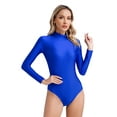 thumbnail image 2 of Zaldita Women's Ballet Dance Leotard Mock Turtleneck Long Sleeve Gymnastic Bodysuit Dancewear Royal Blue S, 2 of 7