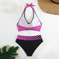 thumbnail image 5 of ylioge Womens Bikini Swimsuits Plus Size Summer Two Piece Bathing Suits Ladies Color-Block Separates Beach Swimwear Sets S-5XL, 5 of 6