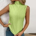 thumbnail image 4 of Oplxuo Summer Turtleneck Tank Tops for Women Dressy Casual Slim Fitted Sleeveless Blouse Basic Solid Knitted Tee Shirts, 4 of 6