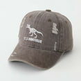 thumbnail image 2 of VNKIDY Kids Hats Children Retro Washed Peaked Cap With White Dinosaur Skeleton Embroidery Fashion Sunshade Peaked Cap For Daily Wear Trendy Headwear, 2 of 4