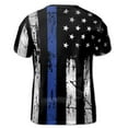 thumbnail image 3 of Retro Patriotic Thin Blue Line American Flag USA Police 3D T-Shirt S-5XL, 3 of 4