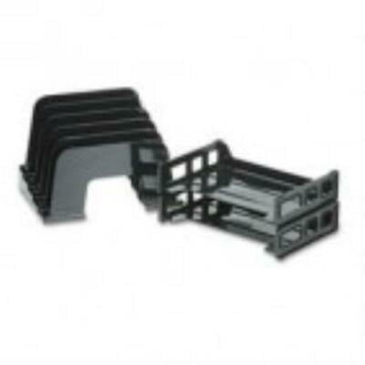 2 Trays 5-Compartments Incline Sorter 9.12w x 13.5d x 14h Plastic Black 