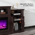 VINGLI 79'' Brown Electric Fireplace with Mantel, TV Stand, 1500W, Adjustable Heat & Time ...