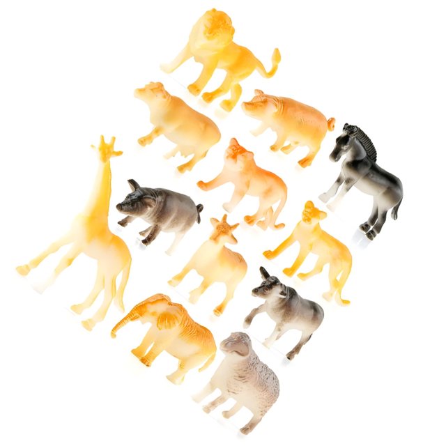 Vogacara 12 piezas de figuritas de animales de plástico, figuras de niños, accesorios de juego para niños y niñas, modelo realista de tamaño Juguetes Vistoso Vogacara FN007383-02