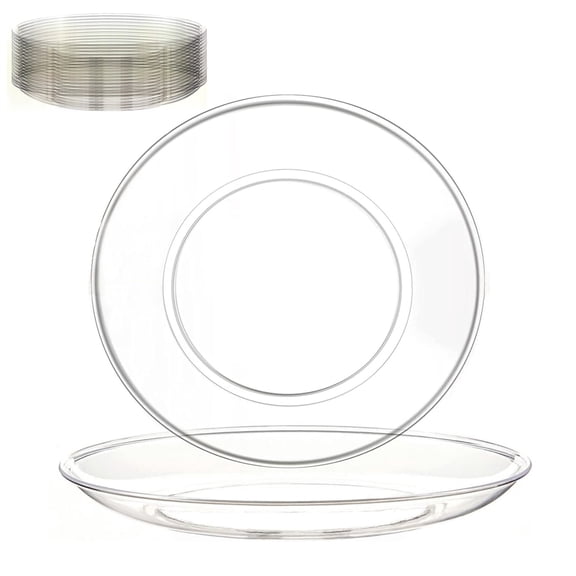 Clear Shatterproof Plates 200 Pcs, Topboutique 6.3 Inch Hard Plastic Dessert Plates, Disposable Crystal Appetizer Trays for Family Gatherings, Wedding, Birthdays, Parties