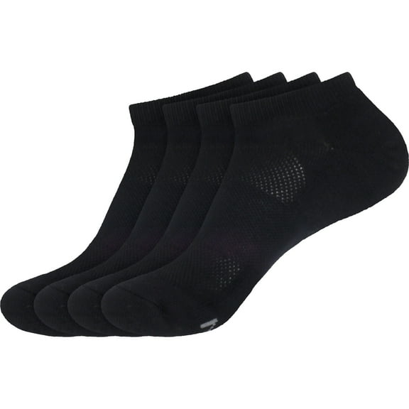 Women's Extra Large Rayon from Bamboo Fiber Sports Superior Wicking Athletic Ankle Socks - Black - 4prs, Size 10-13
