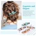 thumbnail image 3 of 4 Pieces Vintage Gold Metal Sparkly Rhinestone Flower French Hair Barrettes Floral Snap Hair Clips Clasps Accessories for Women Girls, 3 of 4