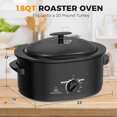 thumbnail image 2 of 8 QT Electric Roaster Oven with Self-Basting Lid, Turkey Roaster Oven with Defrost Warm Function, Removable Pan and Rack, Black, 2 of 8