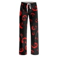 thumbnail image 4 of Halloween Pajamas Women Pumpkin Ghost Stretchy Soft Lightweight Orange Pj Pants Halloween Outfits, 4 of 5