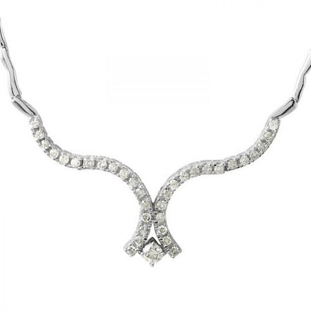 Foreli 0.76CTW Diamond 18k White Gold Necklace