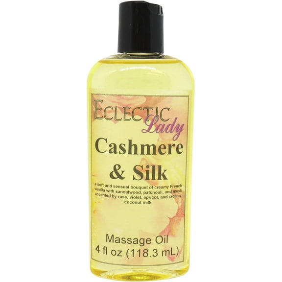 Cashmere and Silk Massage Oil by Eclectic Lady, 4 oz, Sweet Almond Oil and Jojoba Oil